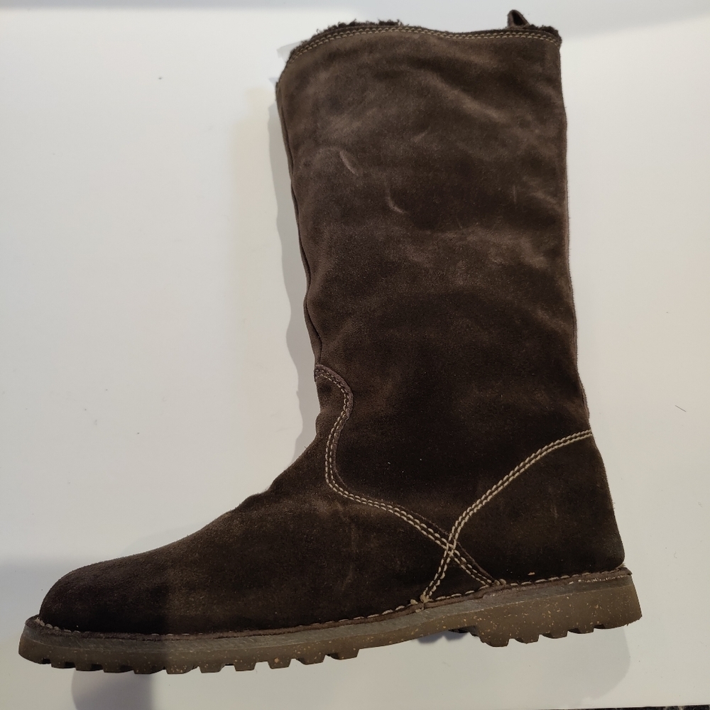 American Eagle Brown Suede Tall Fleece Boots View 6